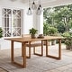 preview thumbnail 1 of 8, Christopher Knight Home - Mykonos Solid Acacia Wood Outdoor Dining Table with Slatted Tabletop and Square Sled Legs Teak