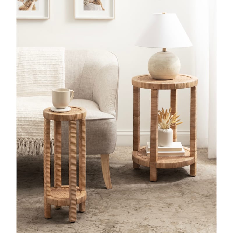 Kate and Laurel Rafina Rattan Drink Table - 9x9x22