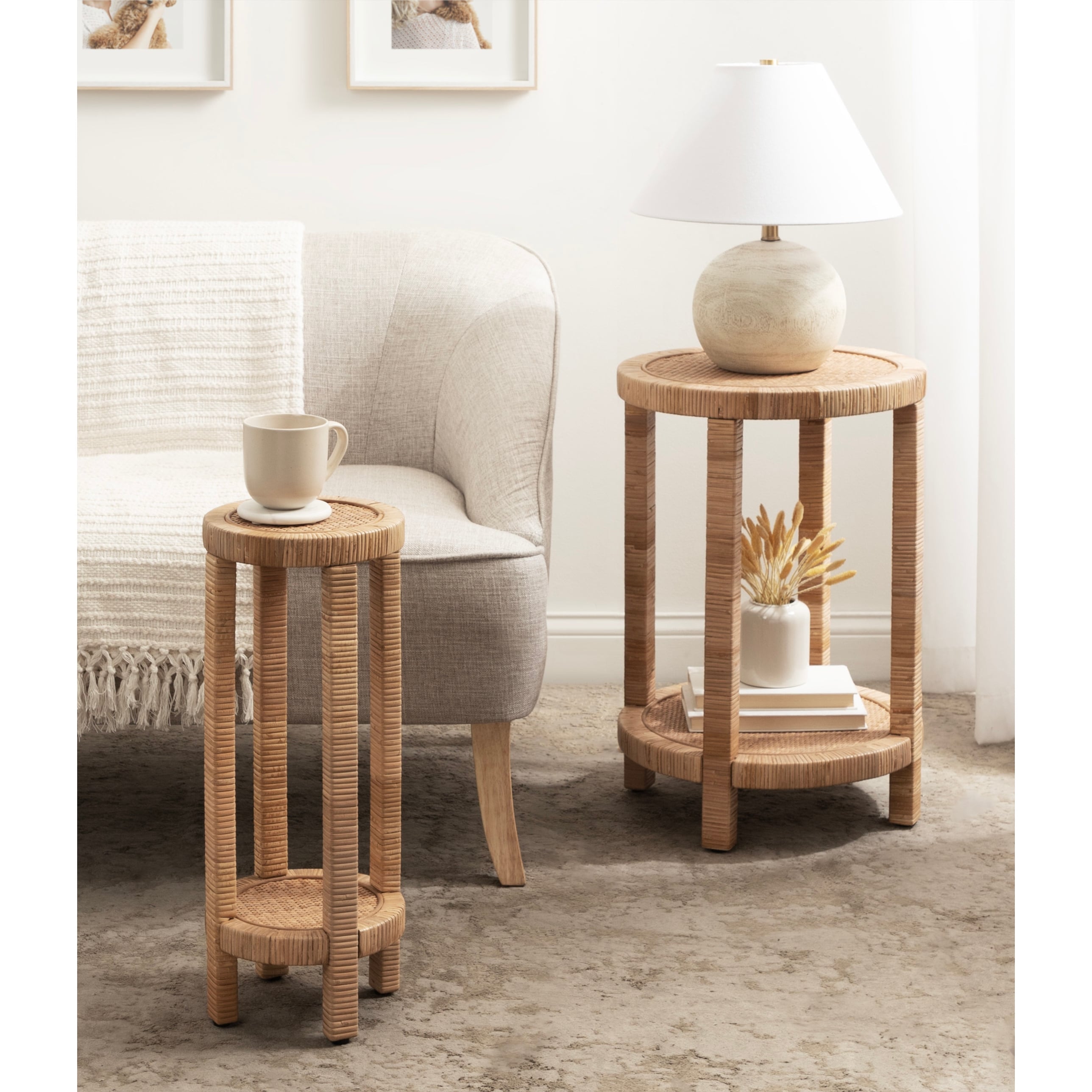 Kate and Laurel Rafina Rattan Side Table - 16x16x24 - Overstock