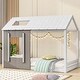 preview thumbnail 19 of 24, House Design Twin Wood Bed Frame,Twin Size House Platform Bed