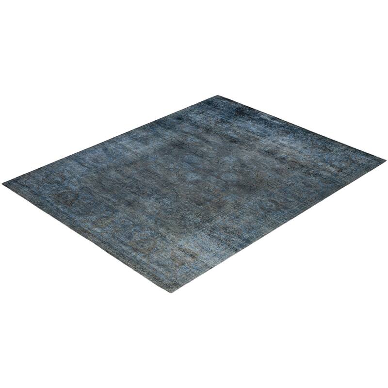 Overdyed One-of-a-Kind Hand-Knotted Area Rug - Gray - 8' 3" x 10' 1"