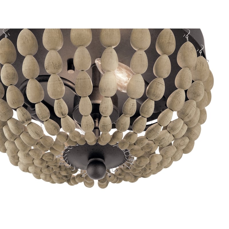 Kichler Lighting Coltyn 2-Light Anvil Iron Beaded Flush Mount Light