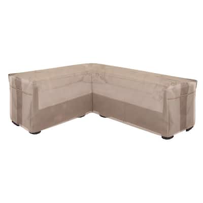 Modern Leisure Monterey Patio Furniture Sectional L Cover, 104" L x 83" L x 31" H x 32" D, Beige