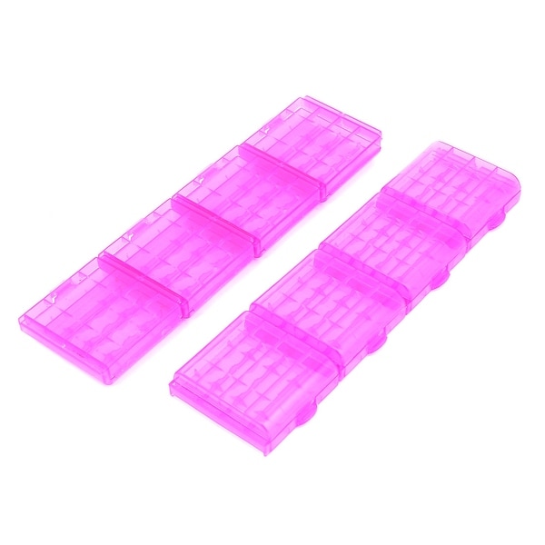 8PCS Plastic Portable Case Holder Storage Box Purple for 4 x 1.5V AA Batteries