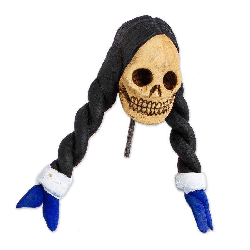 Novica Handmade La Catrina Consuelo Ceramic Sculpture