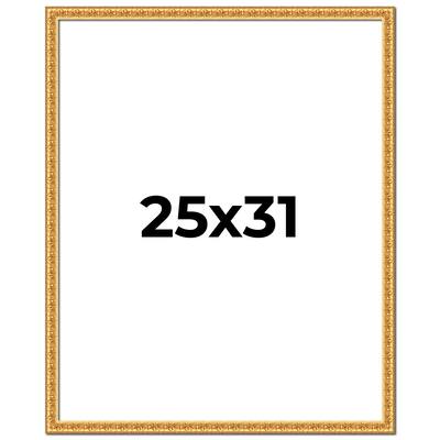 25x31 Frame Gold Real Wood Picture Frame Width 1 inches | Interior
