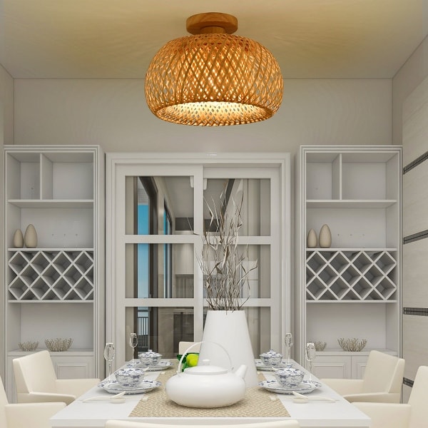 Bamboo ceiling mount light cheap