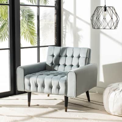 SAFAVIEH Nansy Contemporary Tufted Velvet Accent Chair - 32.7" x 31.5" x 28.4" - 34Wx31Dx29H