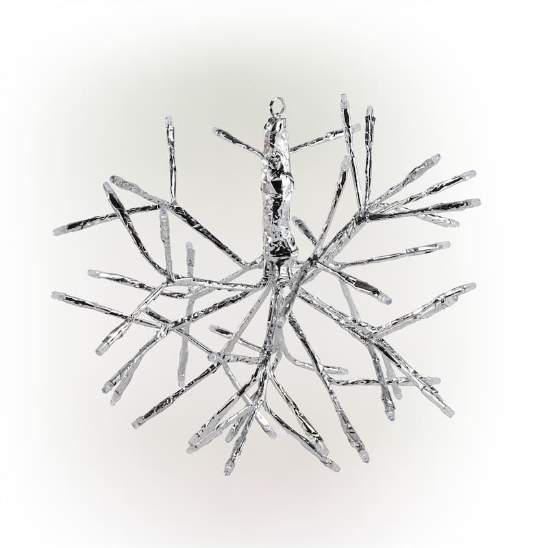 Alpine Corporation 10"H Indoor Christmas Snowflake Ornament with LED Lights