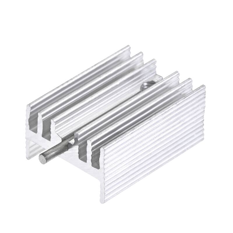 21x15x10mm TO-220 Aluminum Heatsink for MOSFET Transistor Diode with a Pin 10pcs - Silver Tone