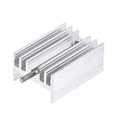 21x15x10mm TO-220 Aluminum Heatsink for MOSFET Transistor Diode with a Pin 10pcs - Silver Tone