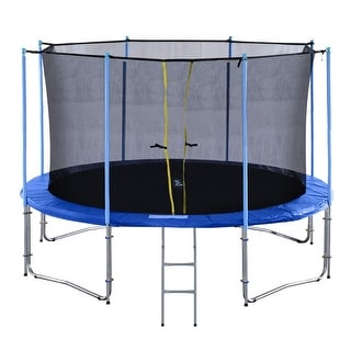 Outdoor Trampoline with Enclosure Net for Kids Adults, 15 Foot Round ...