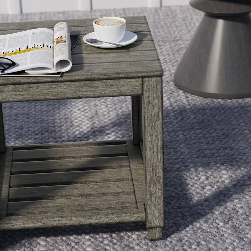 Outdoor Distressed Aluminum Patio Side Table