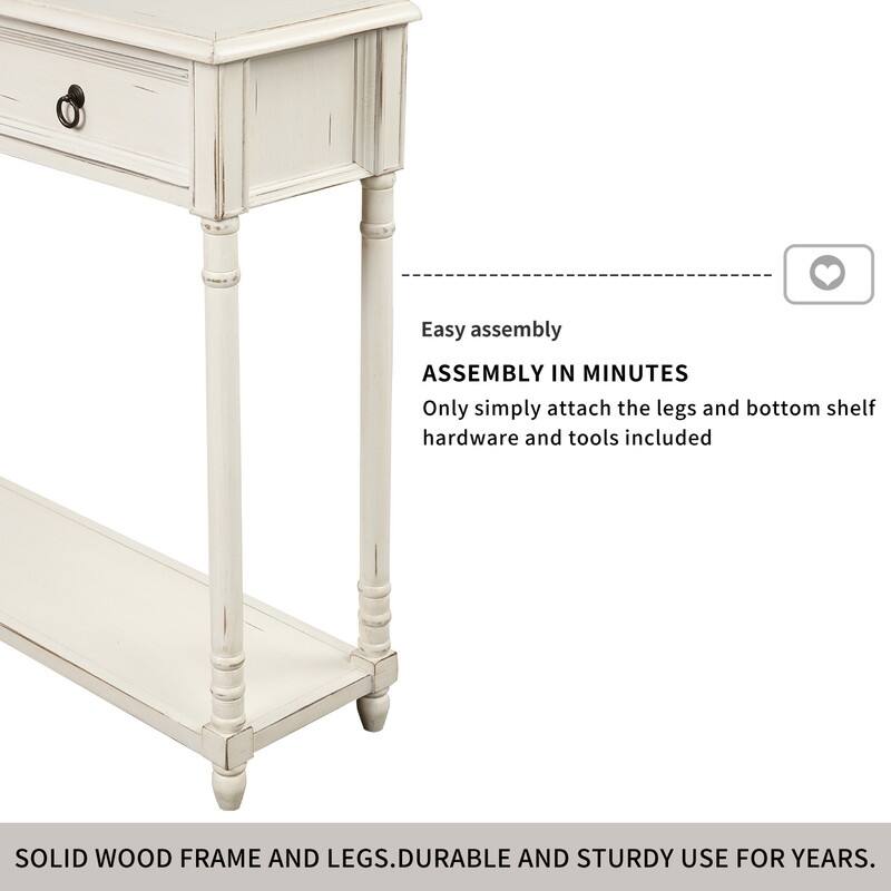 Console Sofa Table with Drawers for Entryway