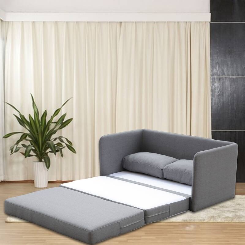 Porch & Den Claiborne Reversible 5.1 inches Foam Fabric Loveseat and Sofa Bed