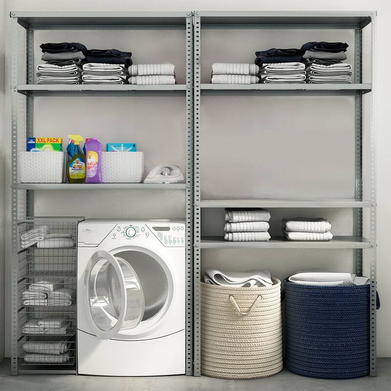 Ar Shelving Ultimate Rust-Proof Storage 1,000 lb for Patio, Commercial, Workshop and Garage - 39.4in.W x 16in.D x 76 in.H. - 39.4in.W x 16in.D x 76 in.H. - GALVANIZED