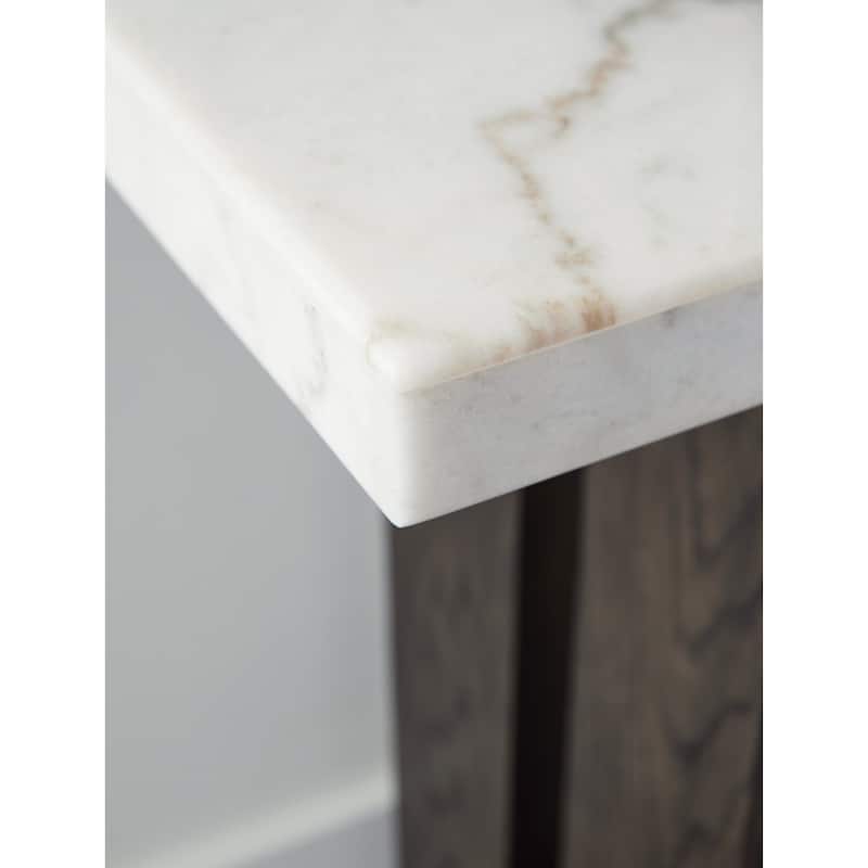 Signature Design by Ashley Burkhaus White / Dark Brown Sofa Table - 52"W x 16"D x 30"H