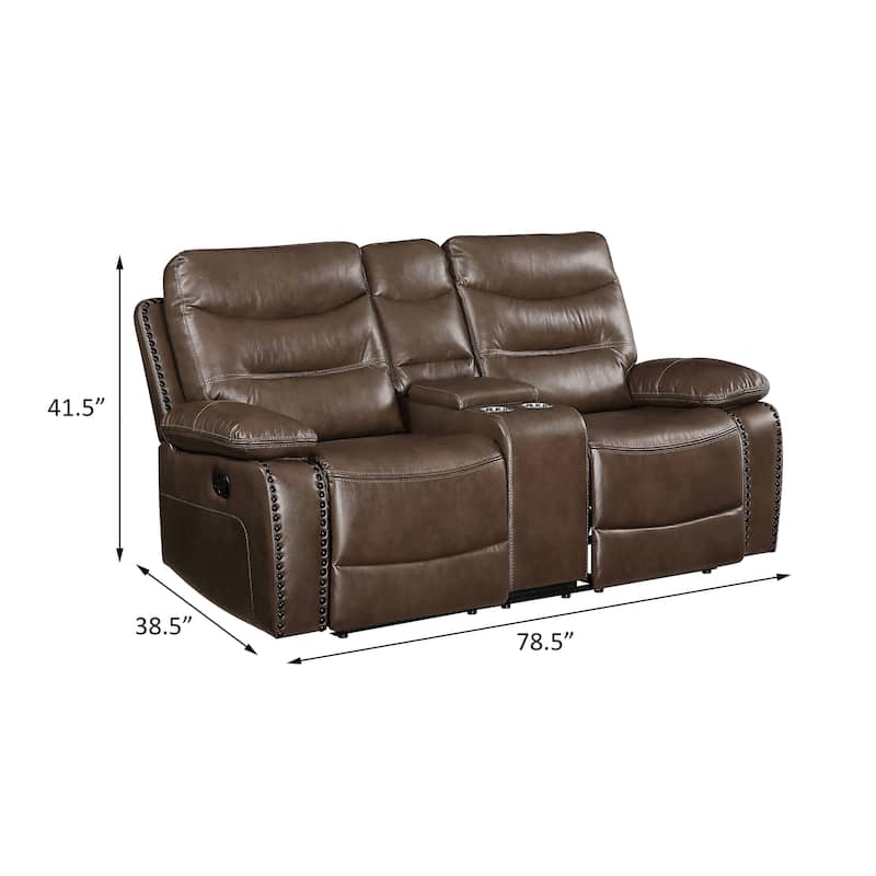 Graton Horizontal Tufted with Nailhead Trim Reclining Loveseat
