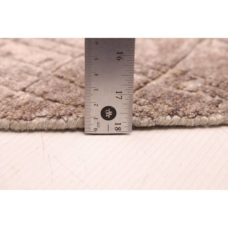 ECARPETGALLERY Hand-knotted Legacy Dark Grey, Taupe Silk, Wool Rug - 6'0 x 6'0