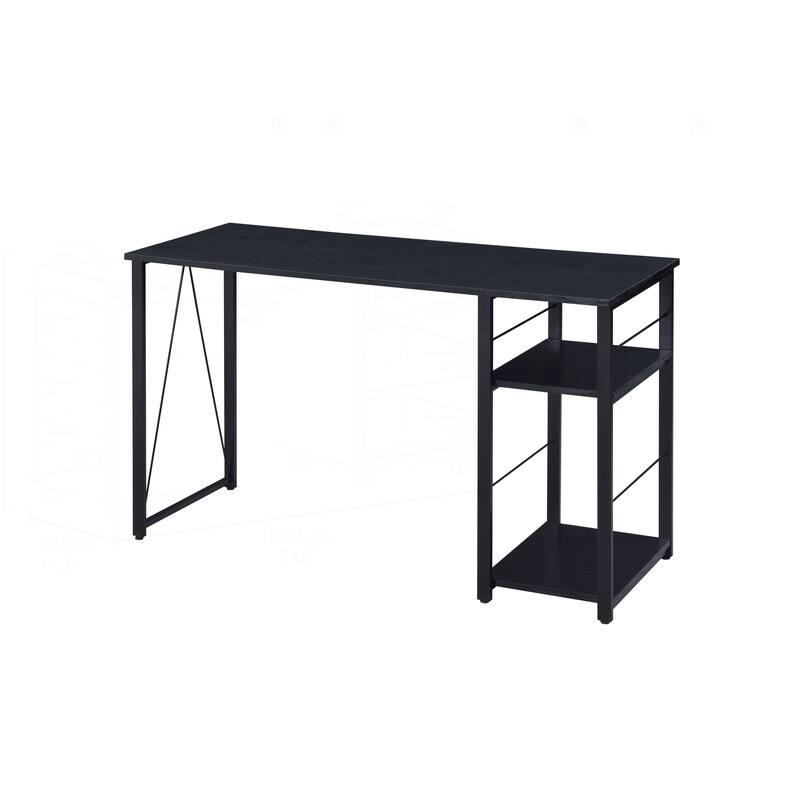 Versatile Metal and Veneer Writing Desk for Efficient Work and Study - Black