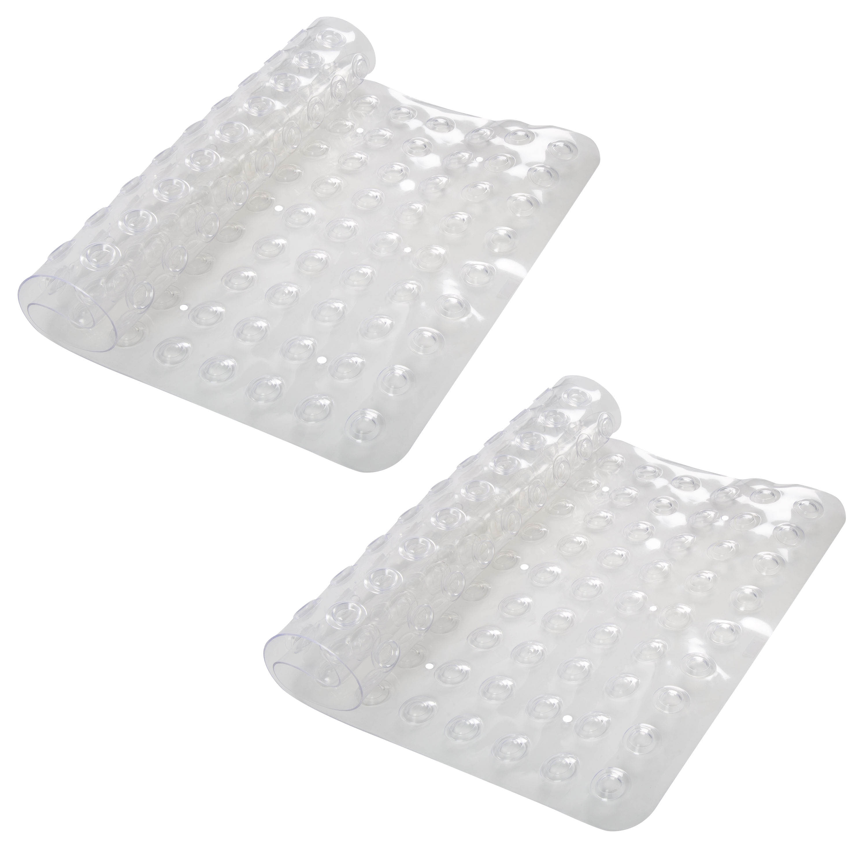 Bath Bliss Sanitized 27.5-in x 15.5-in Clear PVC Bath Mat in the Bathroom  Rugs & Mats department at