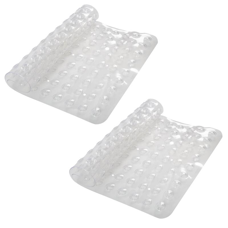 Bath Bliss 2 Pack Sanitized Non-Slip Bath Mat - Clear - 15.5"x27.5"