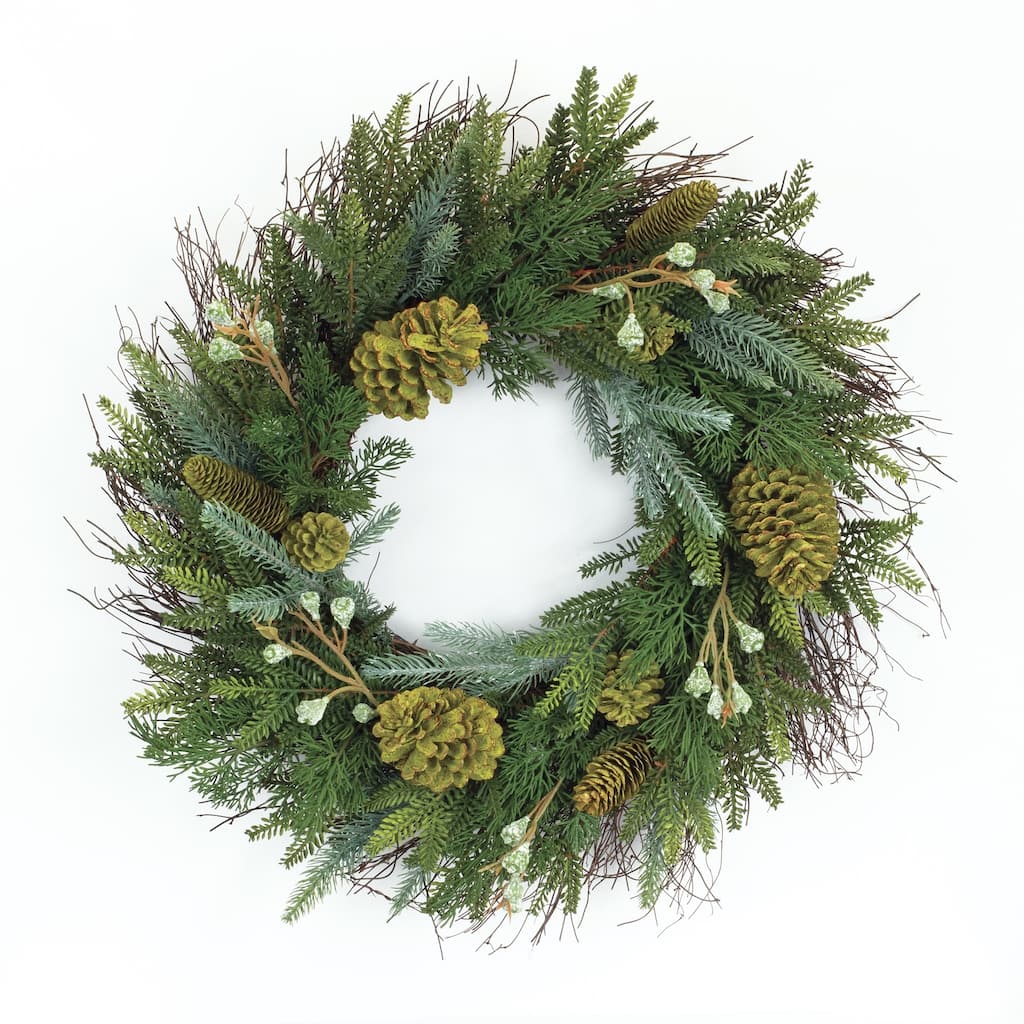 Mixed Pine Artificial Christmas Wreath - 23" - Unlit
