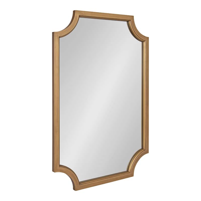 Kate and Laurel Hogan Scalloped Wood Framed Mirror - 24x36 - Antique Gold