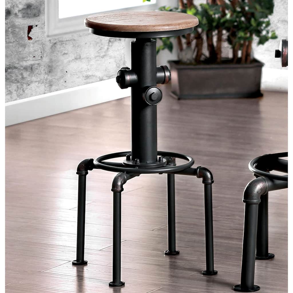Cess Contemporary Black Metal Barstools by Furniture of America (Set of 2)