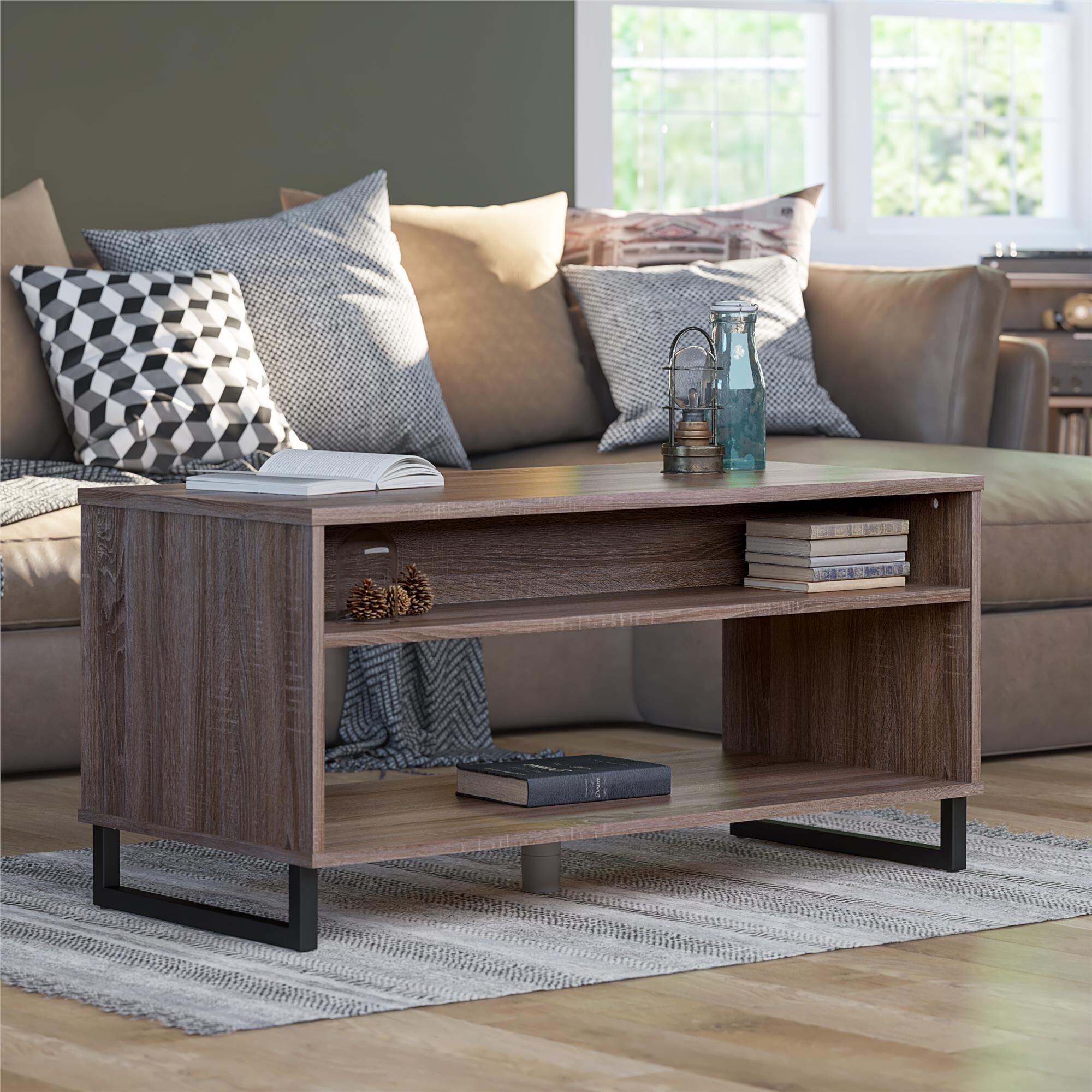 Ameriwood Home Coffee Table, Distressed Gray Oak - Bed Bath
