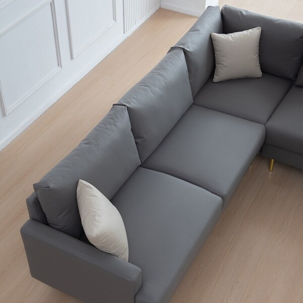 L-Shaped Technical Leather Sectional Sofas Modern Luxurious High