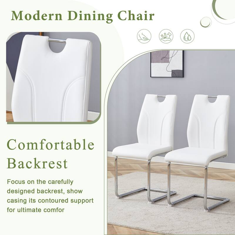 5-Piece Dining Table Set with 4 Upholstered Chairs, Kitchen Table Set with Tempered Glass Rock Top for Dining Room