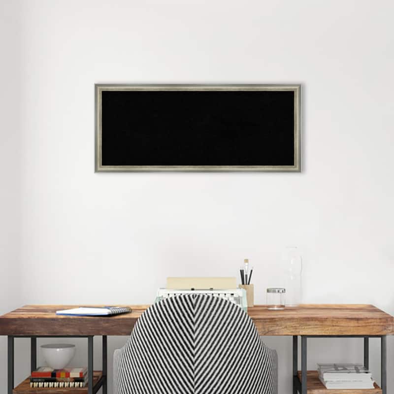 Salon Wood Framed Black Corkboard Bulletin Board