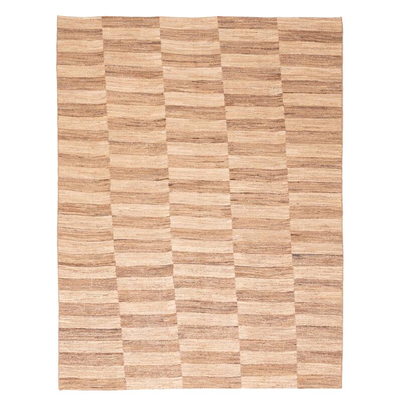 ECARPETGALLERY Flat-Weave Lahor Finest Beige, Brown Wool Tapestry Kilim - 8'2 x 10'5
