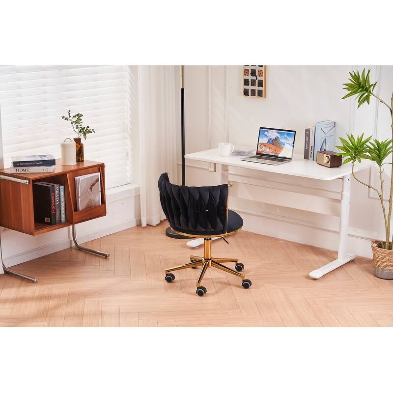 Modern/Luxury Upholstered Adjustable Swivel Office Chair with Wheels