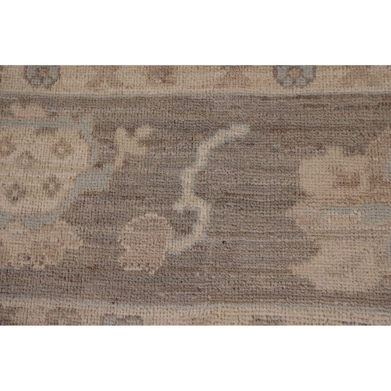 Vegetable Dye Oushak Oriental Area Rug Handmade Floral Wool Carpet - 8'9" x 11'7"