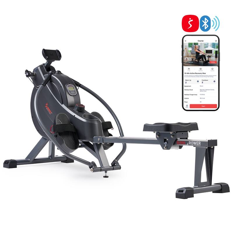 MotionMax Magnetic Rowing Machine - SF-RW522067 - Black Gray - 78.6 x 28.3 x 39.3 Inches - 78.6 x 28.3 x 39.3 Inches - Weights - Black Gray