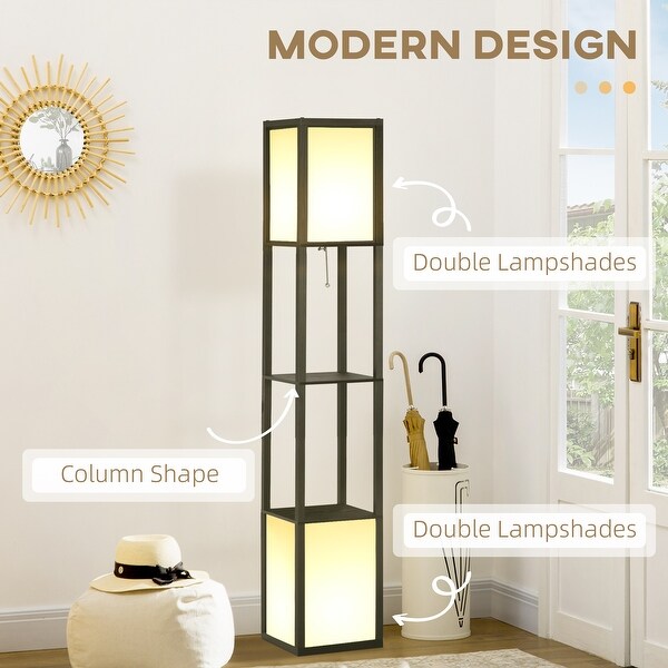 Homcom shelf floor lamp outlet