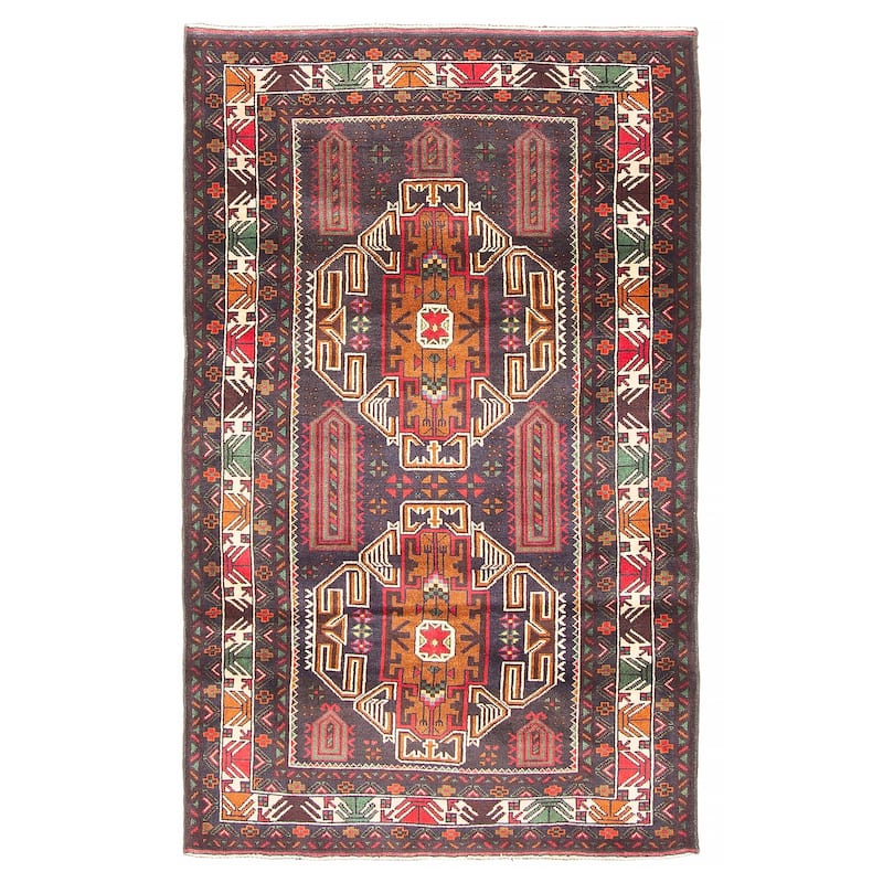 Teimani Black Rug 2'10" x 4'9" - 2'10 x 4'9 - Black - 2'10 x 4'9