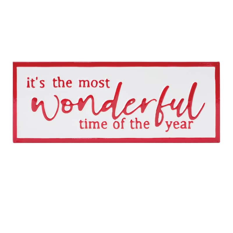 "Its the Most Wonderful Time of the Year" Christmas Wall Sign - 17"