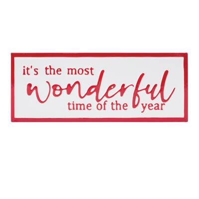 "Its the Most Wonderful Time of the Year" Christmas Wall Sign - 17"