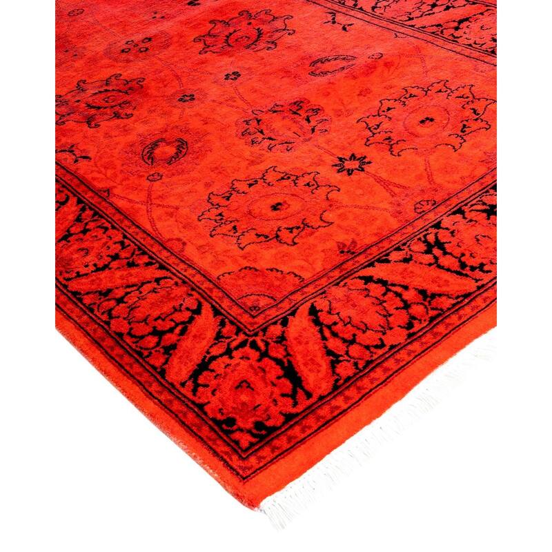 Fine Vibrance, One-of-a-Kind Hand-Knotted Runner Rug - Orange, 2' 6" x 6' 1" - 2' 6" x 6' 1"
