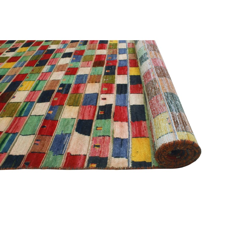 Vintage Distressed Lima Red/Beige Rug - 5'8" x 9'4"