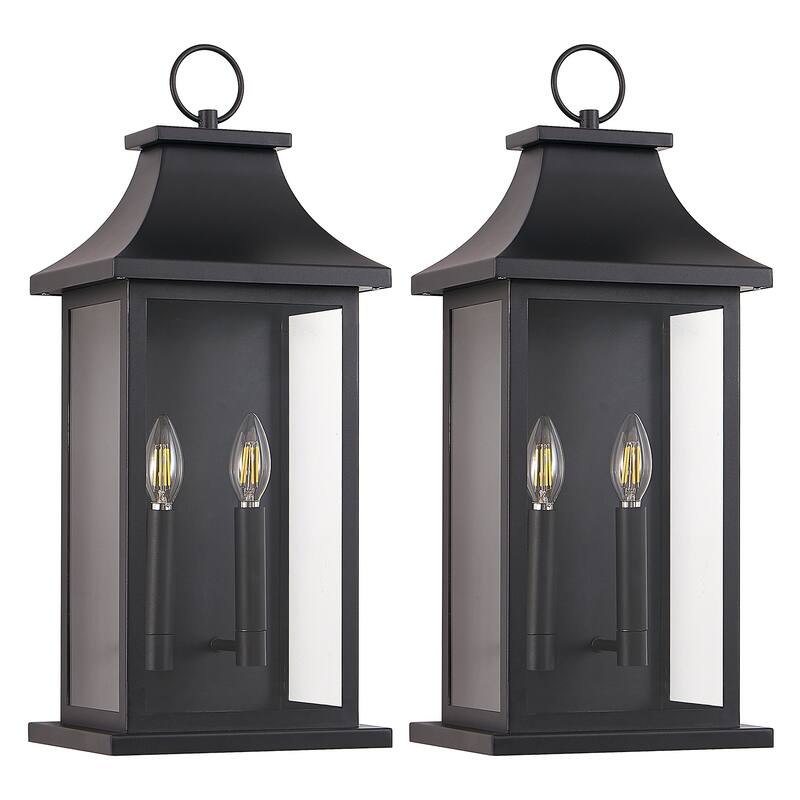 Outdoor Black Wall Lantern Sconce Light