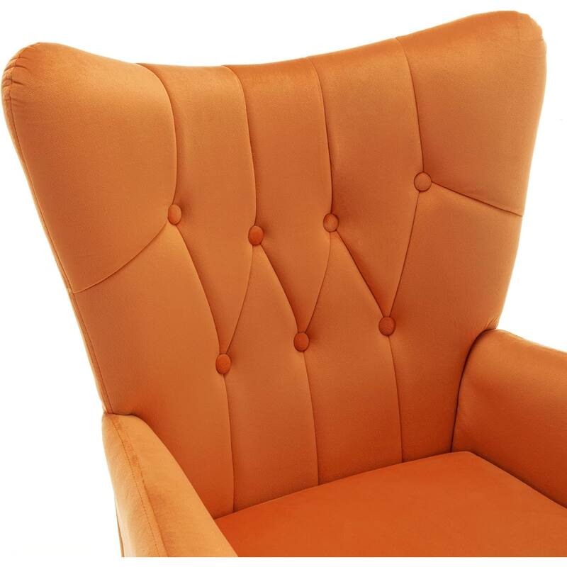US Pride Furniture Modern Accent Chair with Ergonomic High Wingback Microfiber Upholstered Armchair with Metal Legs