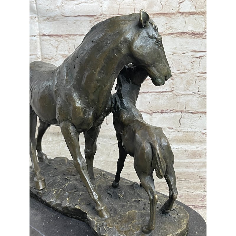 Horse Foal Bronze Statue Sculpture Equestrian Stables Barn Decor Original Milo