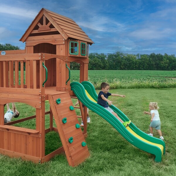 Backyard Discovery Atlantis Cedar Wood Swing Set, pre-stained