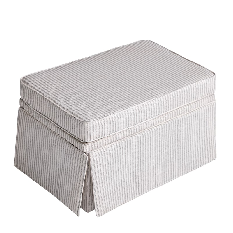 2 Set Rectangle Chenille Upholstered Storage Ottoman