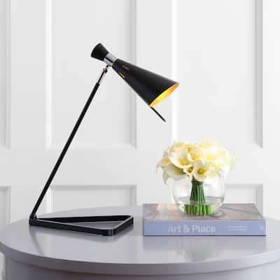 SAFAVIEH Lighting 21-inch Padric Black Task LED Table Lamp - 15"x9.25"x21"