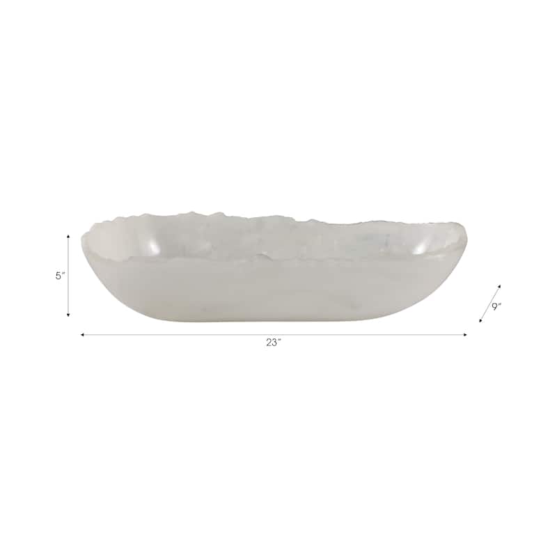 Resin Decorative Bowl Coastal Style Centerpiece Home Decor - 5" White - 23" x 9" x 5"